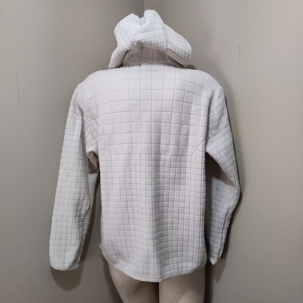 Lululemon Lab Cream Textured Grid Fleece Hoodie Pullover M - Picture 5 of 11